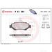 Brake Pad Set BREMBO P61081 / - Set - SALE
