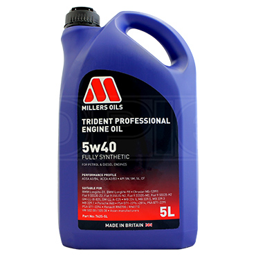 Millers Oils Trident Professional 5w-40 Fully Synthetic Engine Oil