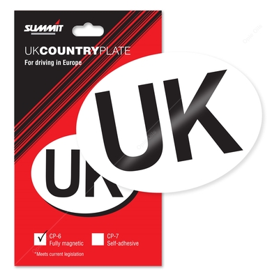 Summit UK Country Plate Sticker - Magnetic (CP-6) for European Driving