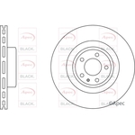 Apec Black Brake Disc Front  (DSK2541B)