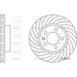 Apec Black Vented Brake Disc - Slotted (DSK2308B) Front Axle