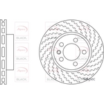 Apec Black Vented Brake Disc - Slotted (DSK2309B) Front Axle