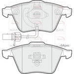 Apec Black Brake Pads Front With Retaining Spring (PAD1355B)