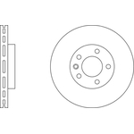 Apec Blue Vented Brake Disc (SDK6140) Fits: VW Front Axle