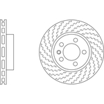 Apec Blue Vented Brake Disc (SDK6409) Front Axle