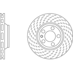 Apec Blue Vented Brake Disc (SDK6411) Front Axle