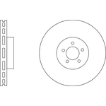 Apec Blue Vented Brake Disc (SDK6565) Fits: Jaguar Front Axle