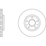 Apec Blue Vented Brake Disc (SDK6595) Fits: Renault Front Axle