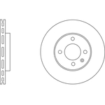 Apec Blue Vented Brake Disc (SDK6717) Fits: VW Front Axle