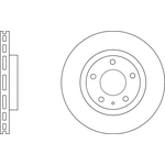 Apec Blue Vented Brake Disc (SDK6791) Fits: Fiat Front Axle