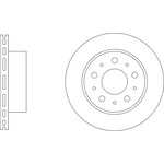 Apec Blue Vented Brake Disc (SDK7006) Fits: Fiat Rear Axle