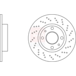 Apec Blue Solid Brake Disc - Perforated (SDK7152) Fits: Abarth Rear