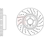 Apec Blue Vented Brake Disc - Drilled & Slotted (SDK7001) Fits: BMW Rear