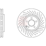 Apec Blue Vented Brake Disc - Perforated (SDK7153) Fits: Mercedes Front
