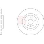 Apec Blue Vented Brake Disc (SDK7007) Fits: Vauxhall Front