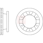 Apec Blue Vented Brake Disc (SDK7325) Fits: Mitsubishi 