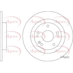Apec Red Solid Brake Disc (DSK3771) Fits: Honda Rear Axle
