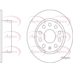 Apec Red Solid Brake Disc (DSK4149) Fits: VW Rear Axle