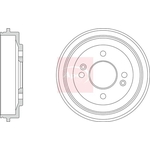 Apec Brake Drum (DRM9530) Fits: Hyundai