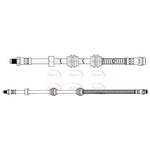Apec Red Brake Hose (HOS4461) Fits: Mercedes