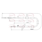 Apec Parking Brake Cable (CAB1856) Fits: Vauxhall