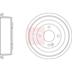 Apec Red Brake Drum (DRM9220) Fits: Kia 