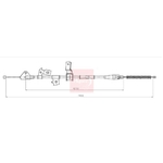Apec Red Parking Brake Cable (CAB1855) Fits: Nissan 