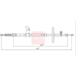 Apec Red Parking Brake Cable (CAB1919) Fits: Opel & Vauxhall