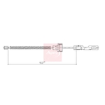 Apec Red Parking Brake Cable (CAB1944) Fits: Mazda