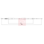 Apec Red Parking Brake Cable (CAB1979) Fits: VW
