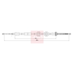 Apec Red Parking Brake Cable (CAB1985) Fits: Renault