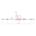 Apec Red Parking Brake Cable (CAB1989) Fits: Ford