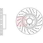Apec Red Vented Brake Disc - Drilled Dimples & Slotted (DSK4204) Fits: BMW Rear Right