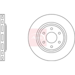 Apec Red Vented Brake Disc (DSK4229) Fits: Ford Front