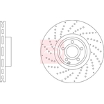 Apec Red Vented Brake Disc (DSK4232) Fits: Vauxhall Front