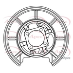 Apec Red Brake Disc Guard / Splash Panel (ASG1166)