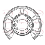 Apec Red Brake Disc Guard / Splash Panel (ASG1177)