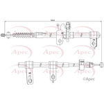 Apec Brake Cable (CAB1086) Fits: Kia