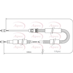 Apec Red Brake Cable (CAB1329) Fits: Peugeot