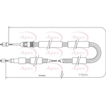 Apec Red Brake Cable (CAB1331) Fits: Peugeot