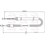 Apec Red Brake Cable (CAB1332) Fits: Peugeot
