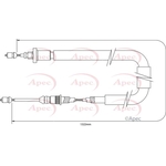 Apec Brake Cable (CAB1366) Fits: Renault