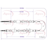 Apec Brake Cable (CAB1526) Fits: Ford