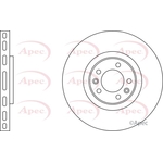 Apec Red Vented Brake Disc (DSK2030) Fits: Peugeot
