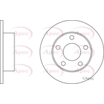 Apec Red Solid Brake Disc (DSK2053) Fits: Audi
