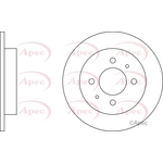 Apec Red Solid Brake Disc (DSK2065) Fits: Mitsubishi