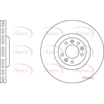 Apec Red Vented Brake Disc (DSK2184) Fits: Peugeot