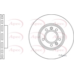 Apec Red Vented Brake Disc (DSK2186) Fits: Peugeot