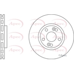 Apec Red Vented Brake Disc (DSK2216) Fits: Renault