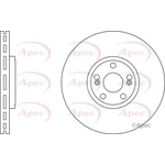 Apec Red Vented Brake Disc (DSK2242) Fits: Renault